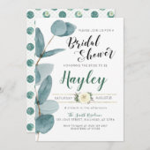 Eukalyptus Greenery Bridal Duwer Einladung (Vorne/Hinten)