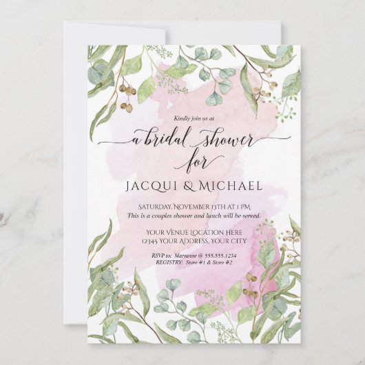 Eukalyptus Greenery Bridal Einladung (Vorderseite)