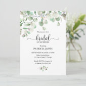 Eukalyptus Greenery Bridal Luncheon Inv Einladung (Stehend Vorderseite)
