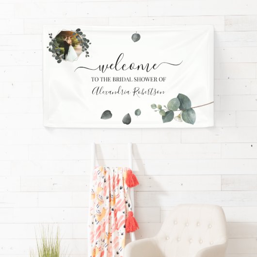 Eukalyptus Greenery Bridal Polterabend Willkommen  Banner (Insitu)
