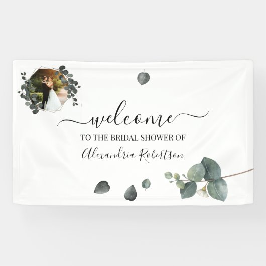 Eukalyptus Greenery Bridal Polterabend Willkommen Banner (Horizontal)