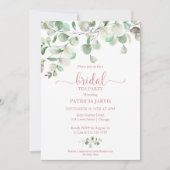 Eukalyptus Greenery Bridal Tea Party Einladung (Vorderseite)