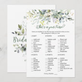 Eukalyptus Greenery Bridal Was ist in Ihrer Geldbö Einladung (Vorne/Hinten)