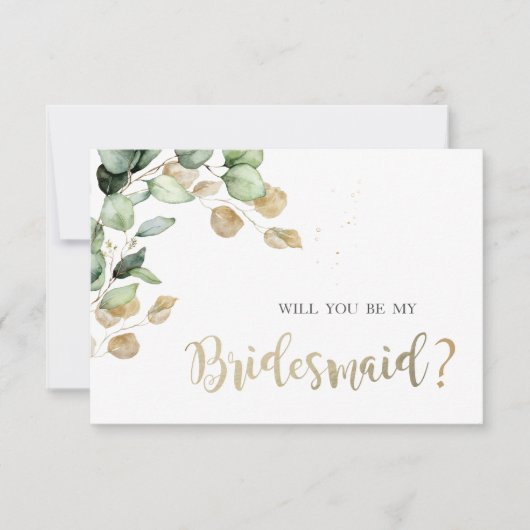 Eukalyptus Greenery Bridesmaid Card Einladung (Vorderseite)