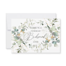 Eukalyptus Greenery Bridesmaid Dankeschön Karte