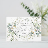 Eukalyptus Greenery Bridesmaid Dankeschön Karte (Stehend Vorderseite)