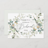 Eukalyptus Greenery Bridesmaid Dankeschön Karte (Vorne/Hinten)