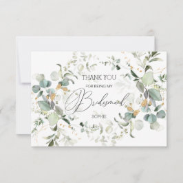 Eukalyptus Greenery Bridesmaid Dankeschön Karte
