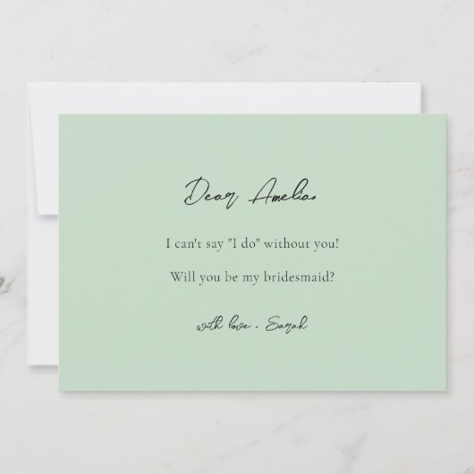 Eukalyptus Greenery Bridesmaid Vorschlag Card Einladung (Rückseite)