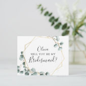 Eukalyptus Greenery Bridesmaid Vorschlag Card Postkarte (Stehend Vorderseite)