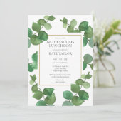 Eukalyptus Greenery Bridesmaids Luncheon Einladung (Stehend Vorderseite)