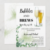Eukalyptus Greenery Bubble & Brews Couples Dusche Einladung (Vorne/Hinten)