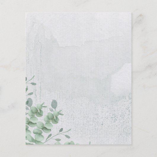 Eukalyptus Greenery Budget Probe Abendessen Flyer (Hinten)