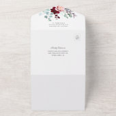 Eukalyptus Greenery Burgundy Rustikale Hochzeit All In One Einladung (Außenbereich)