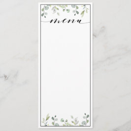 Eukalyptus Greenery Calligraphy Blank Wedding Menu Menükarte