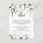 Eukalyptus Greenery Calligraphy Hotel Begleitkarte (Vorderseite)