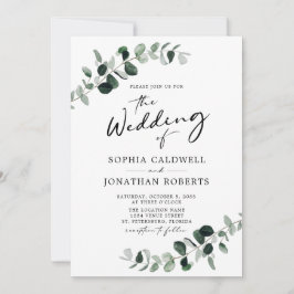 Eukalyptus Greenery Calligraphy QR Code Wedding Einladung