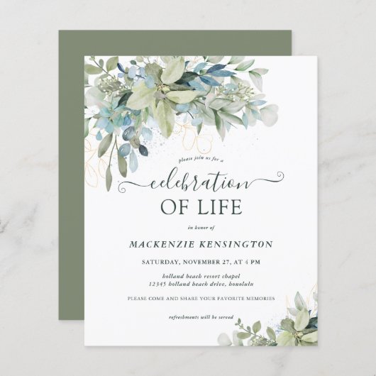 Eukalyptus Greenery Celebration of Life (Vorne/Hinten)