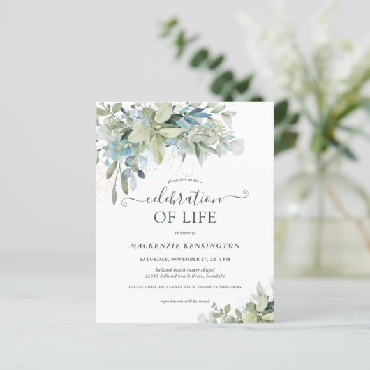 Eukalyptus Greenery Celebration of Life (Stehend Vorderseite)