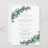 Eukalyptus Greenery Celebration of Life Einladung (Vorderseite)