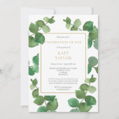 Eukalyptus Greenery Celebration of Life Funeral Einladung (Vorderseite)