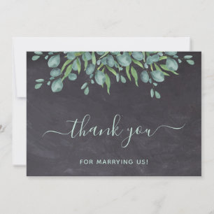 Eukalyptus Greenery Chalkboard Wedding Officiency Dankeskarte