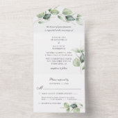 Eukalyptus Greenery Chic Botanische Hochzeit All In One Einladung (Innen Boden)
