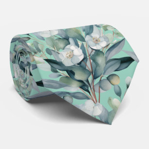Eukalyptus Greenery Classic Formal Floral Neck Tie Krawatte