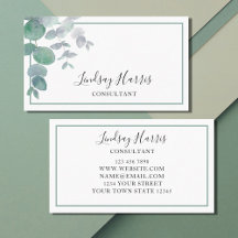 Eukalyptus Greenery Consultant Business Card