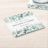 Eukalyptus Greenery Custom Boho Rustic Wedding Rechteckiger Pappuntersetzer (angewinkelt)