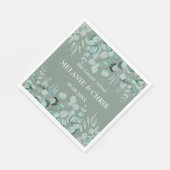Eukalyptus Greenery Custom Boho Rustic Wedding Serviette (Ecke)