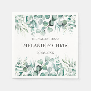 Eukalyptus Greenery Custom Boho Rustic Wedding Serviette
