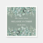 Eukalyptus Greenery Custom Boho Rustic Wedding Serviette (Vorderseite)