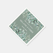 Eukalyptus Greenery Custom Boho Rustic Wedding Serviette (Ecke)
