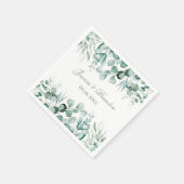 Eukalyptus Greenery Custom Boho Rustic Wedding Serviette (Ecke)