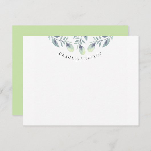 Eukalyptus Greenery Custom Boho Stationery Mitteilungskarte (Vorne/Hinten)