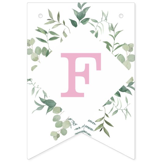 Eukalyptus Greenery Custom Brautparty Wimpelkette (Erste Fahne)