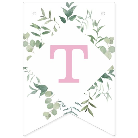 Eukalyptus Greenery Custom Brautparty Wimpelkette (Dritte Fahne)