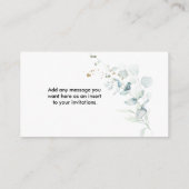 Eukalyptus Greenery Custom Details Einschlusskarte Begleitkarte (Rückseite)