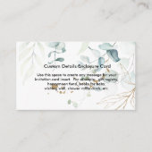 Eukalyptus Greenery Custom Details Einschlusskarte Begleitkarte (Vorderseite)