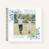 Eukalyptus Greenery Custom Foto Hochzeit Notizblock (Vorderseite)