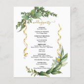 Eukalyptus Greenery Custom Foto Wedding Program (Rückseite)