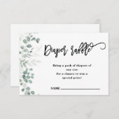 Eukalyptus Greenery | Diaper Raffle | Babyparty Begleitkarte (Vorne/Hinten)