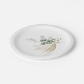 Eukalyptus Greenery Dress Elegant Pappteller (Schrägansicht)