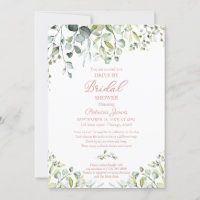 Eukalyptus Greenery Drive By Brautparty Einladung