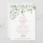 Eukalyptus Greenery Drive By Brautparty Einladung (Vorderseite)