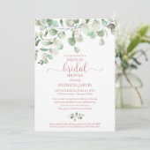 Eukalyptus Greenery Drive By Brautparty Einladung (Stehend Vorderseite)