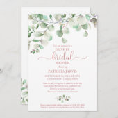 Eukalyptus Greenery Drive By Brautparty Einladung (Vorne/Hinten)