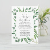 Eukalyptus Greenery Drive by Bridal oder Baby Show Einladung (Stehend Vorderseite)