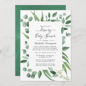 Eukalyptus Greenery Drive by Bridal oder Baby Show Einladung (Vorne/Hinten)